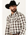 Image #2 - Blue Ranchwear Men's Eastland Checkered Long Sleeve Snap Western Shirt, Dark Brown, hi-res