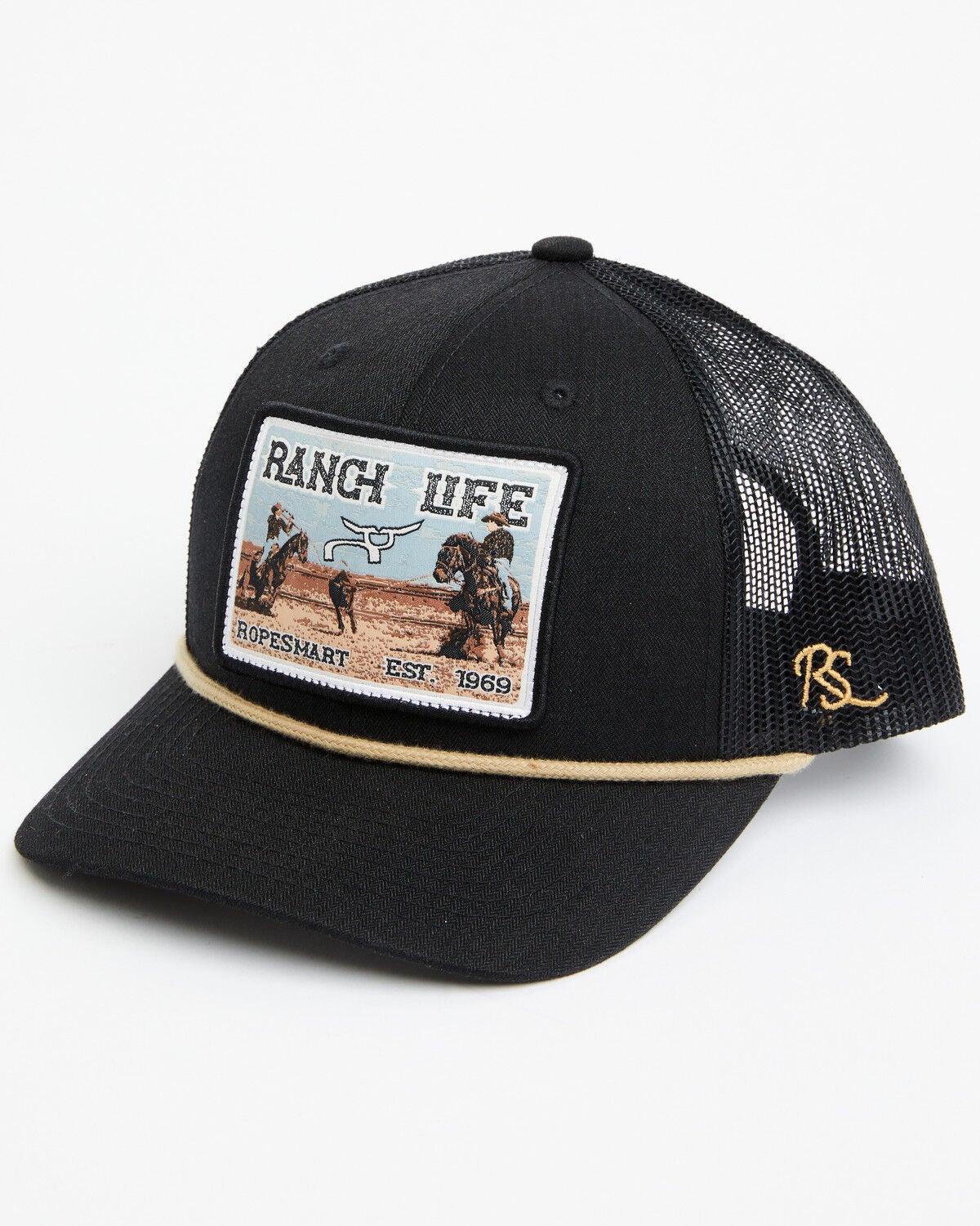 Image #1 - RopeSmart Men's Ranch Life Ball Cap, Black, hi-res
