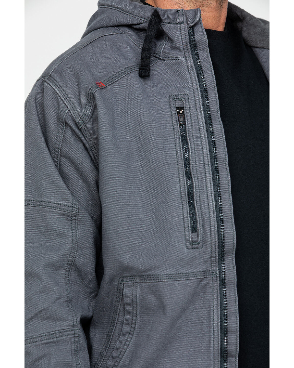 Image #5 - Ariat Men's FR Duralight Stretch Canvas Work Jacket - Tall, Grey, hi-res