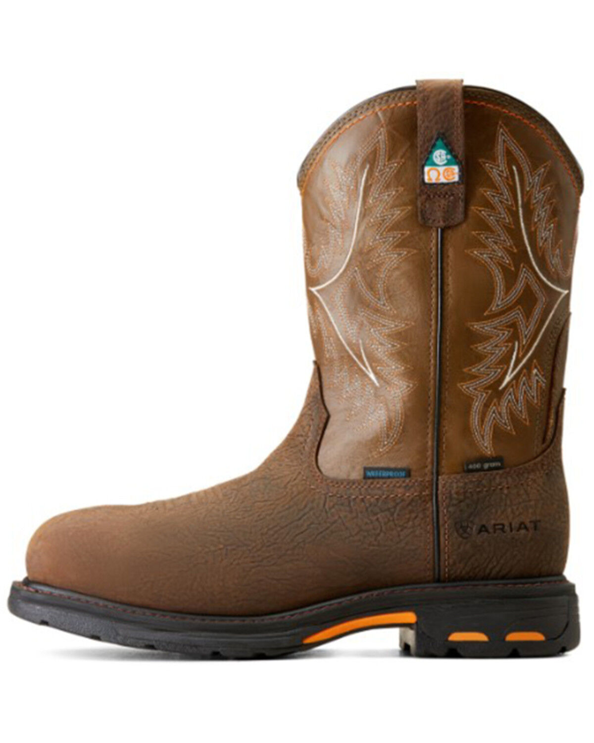 Image #2 - Ariat Men's WorkHog® Waterproof Work Boots - Composite Toe, Brown, hi-res