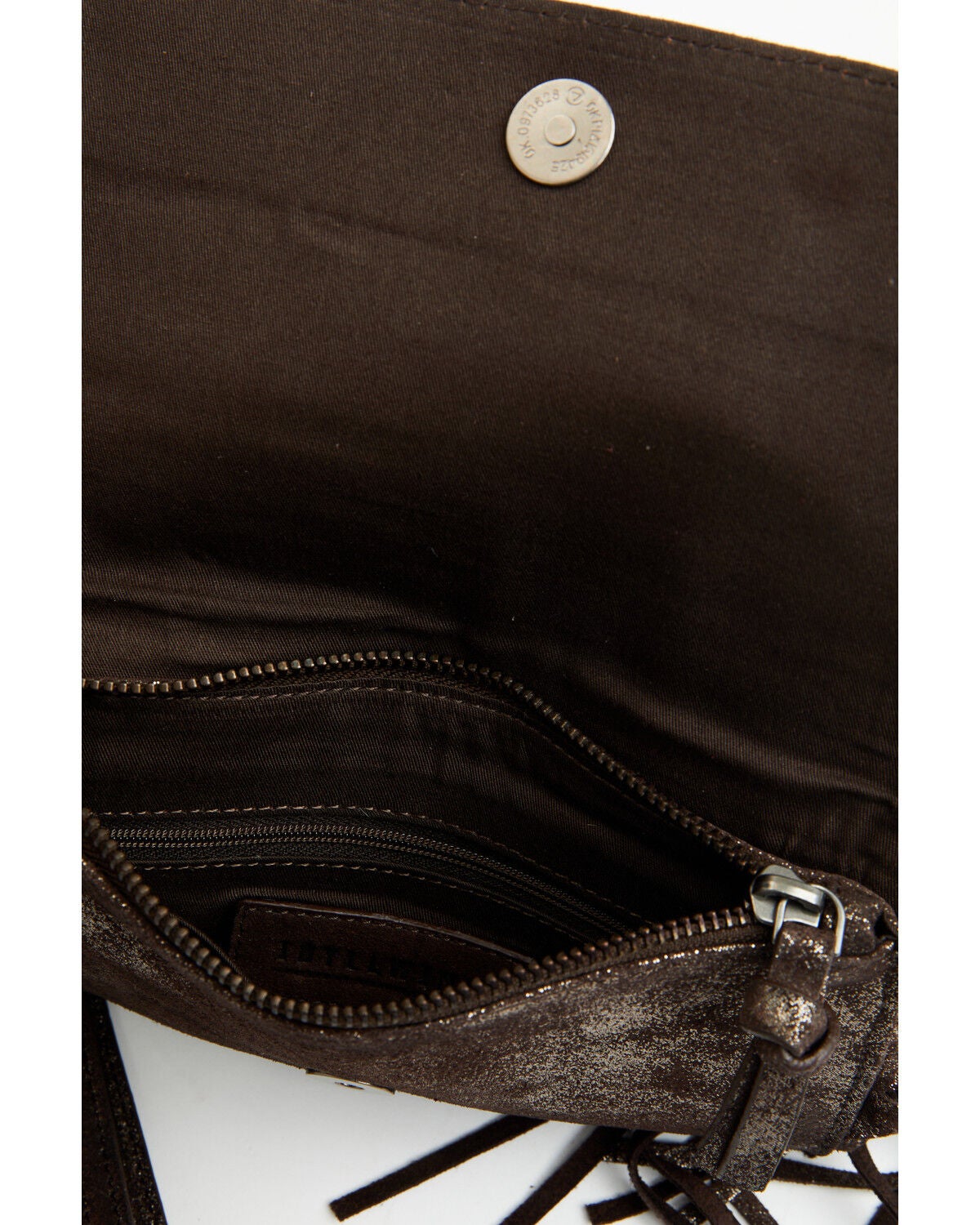 Image #3 - Idyllwind Women's Briley Oversized Metallic Fringe Clutch, Chocolate, hi-res