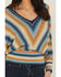 Image #3 - Shyanne Women's Striped Dolman Sleeve Sweater, Navy, hi-res