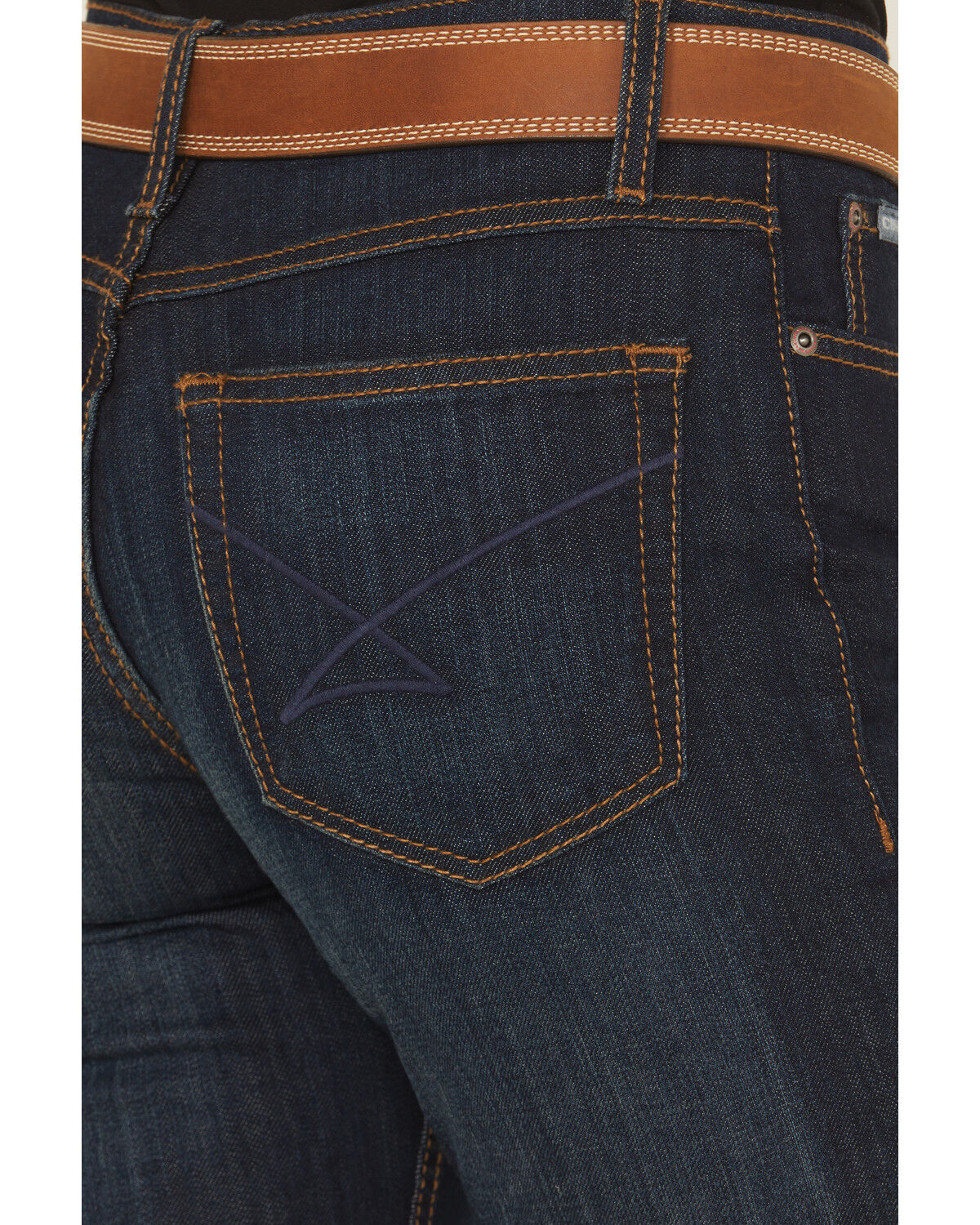 Image #4 - Cinch Women's Jenna Dark Wash Straight Leg Relaxed Fit Stretch Denim Jeans, Indigo, hi-res