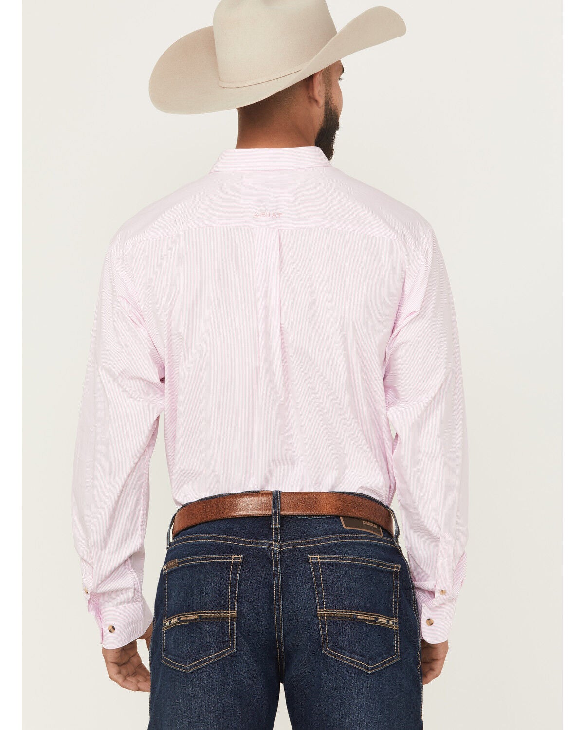 Image #4 - Ariat Men's Striped Long Sleeve Button-Down Western Shirt, Pink, hi-res