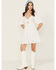 Image #1 - Angie Women's Eyelet Short Puff Sleeve Mini Dress, White, hi-res