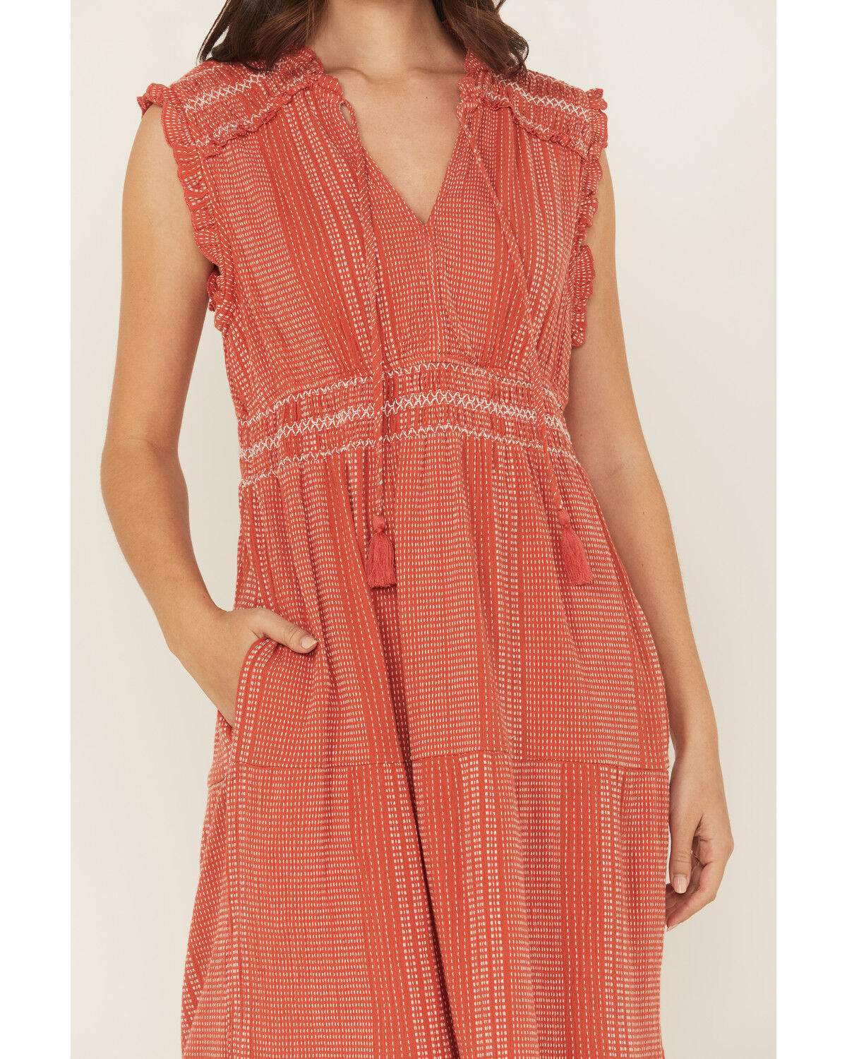 Image #3 - Ariat Women's Sunset Set Of Mind Sleeveless Maxi Dress, Rust Copper, hi-res