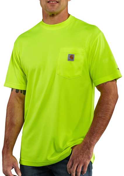 Image #1 - Carhartt Force Color-Enhanced T-Shirt - Big & Tall, Lime, hi-res