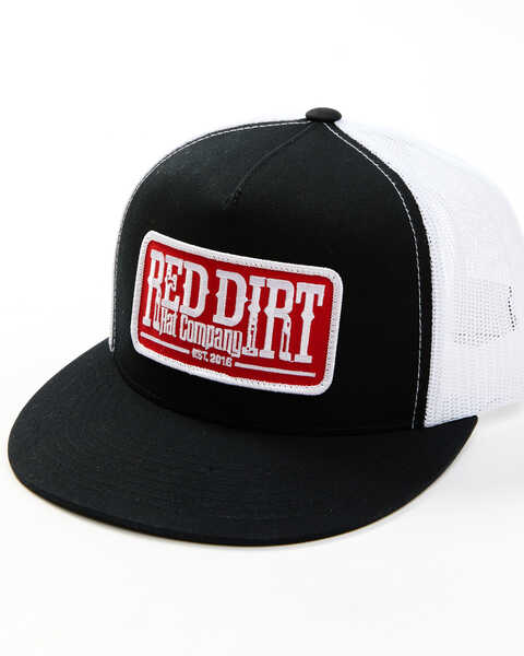 Red Dirt Hat Men's Embroidered Logo Tag Patch Mesh Back Cap, Black, hi-res