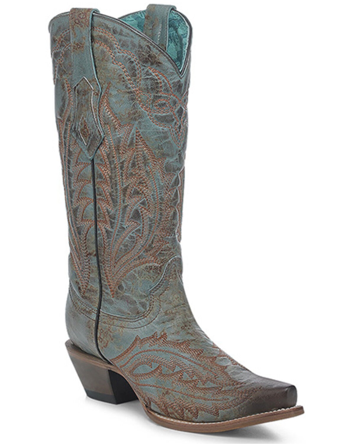 Corral Women's Embroidered Tall Western Boots - Snip Toe, Green, hi-res