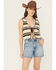 Image #1 - Revel Women's Striped Tie-Front Knit Vest, Natural, hi-res
