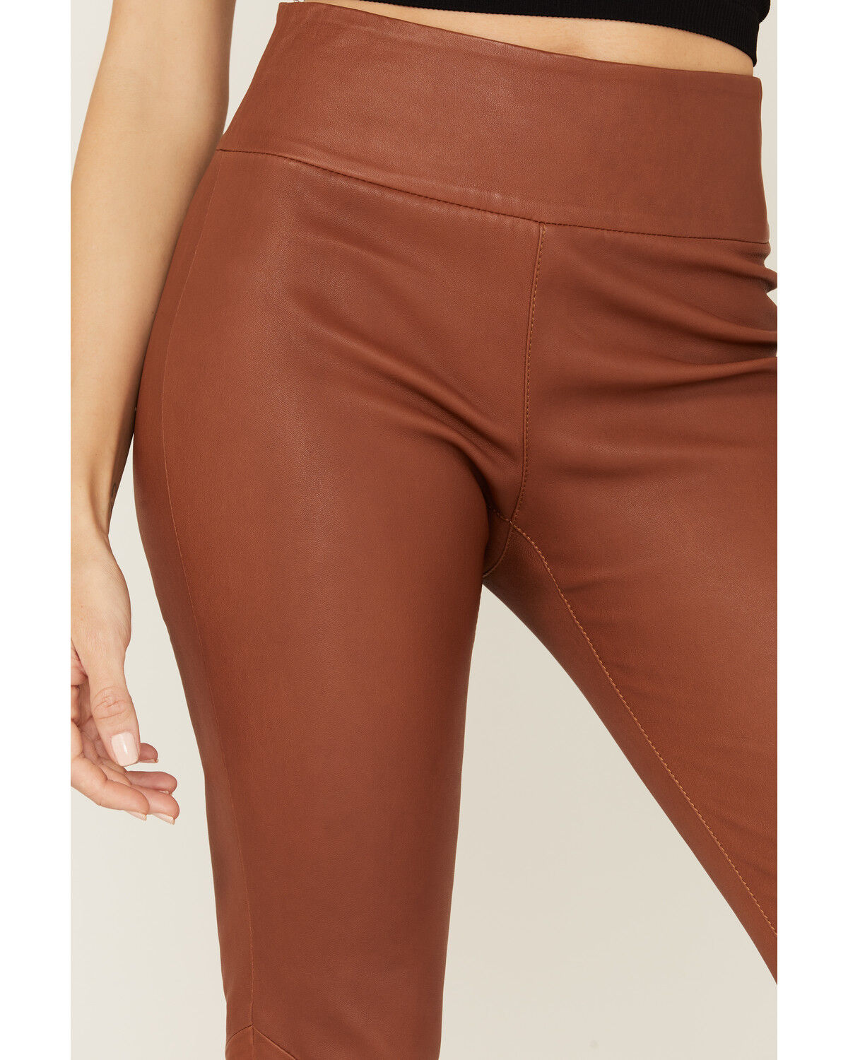 Image #2 - Double D Ranch Women's Bandit Leather Pant, Brown, hi-res