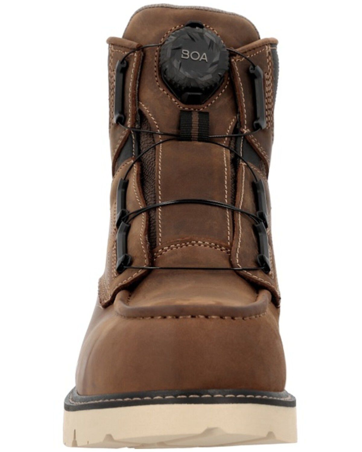 Image #4 - Georgia Men's 6" Carbon Flex Wedge BOA Electrical Moc Work Boots - Carbon Toe, Brown, hi-res