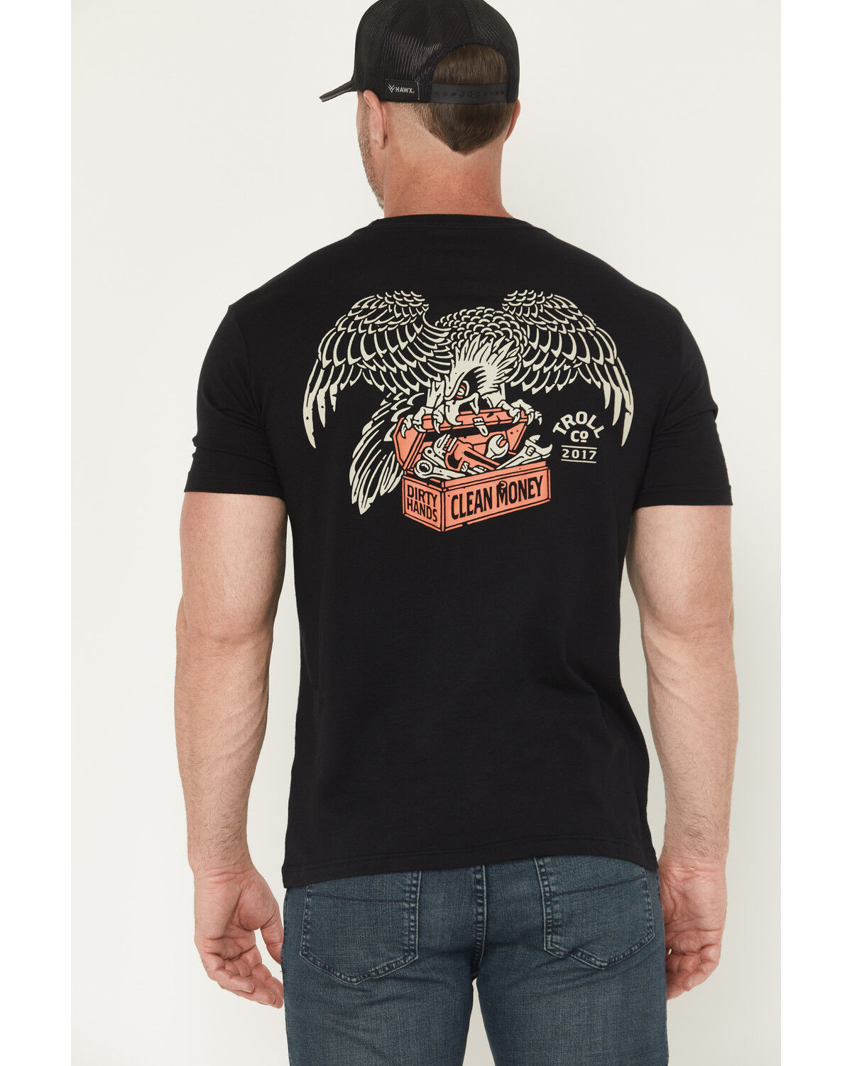 Image #3 - Troll Co Men's Eagle Eye Short Sleeve Graphic Work T-Shirt, Black, hi-res