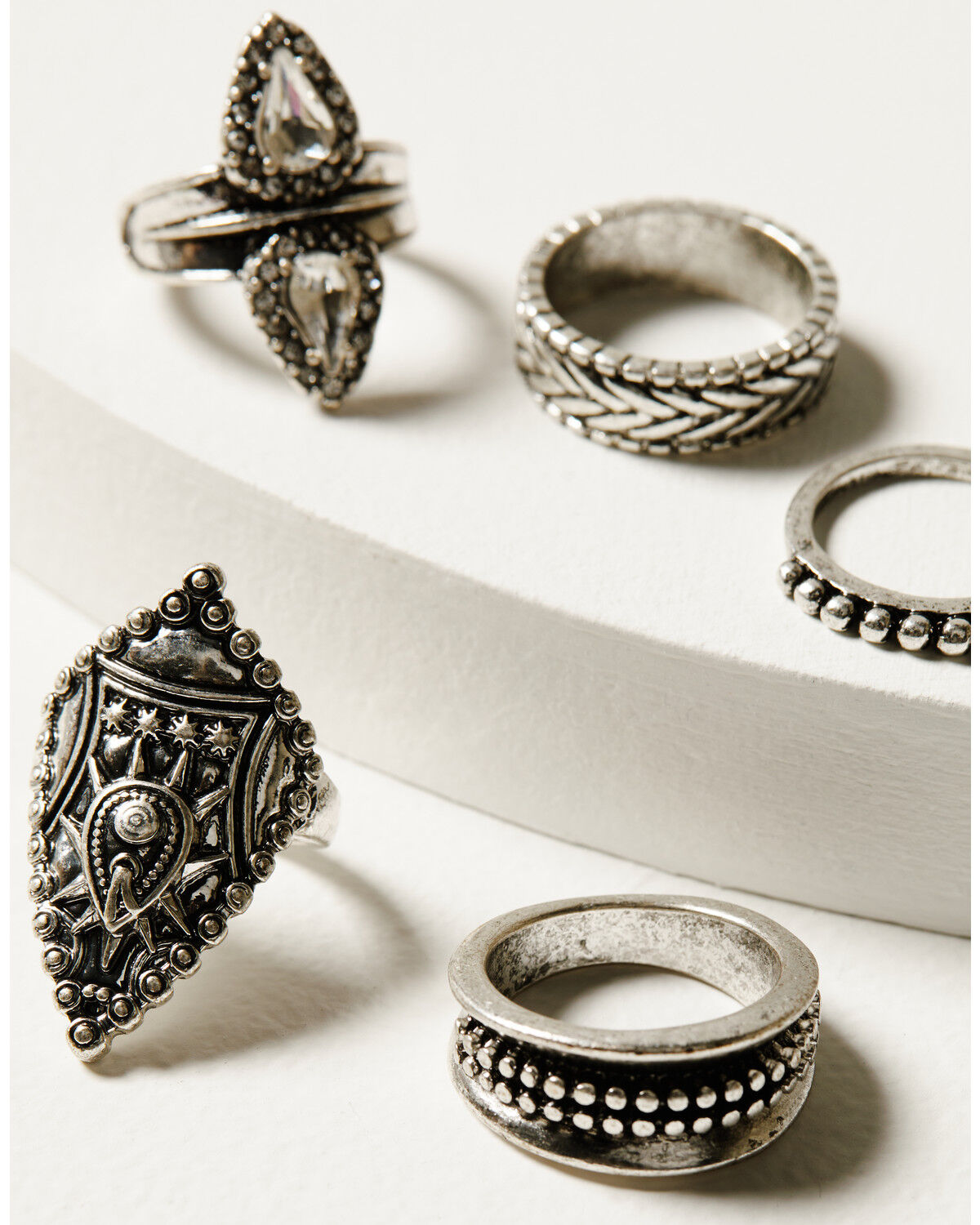 Image #2 - Idyllwind Women's Fairmont 5-Piece Silver Ring Set, Silver, hi-res