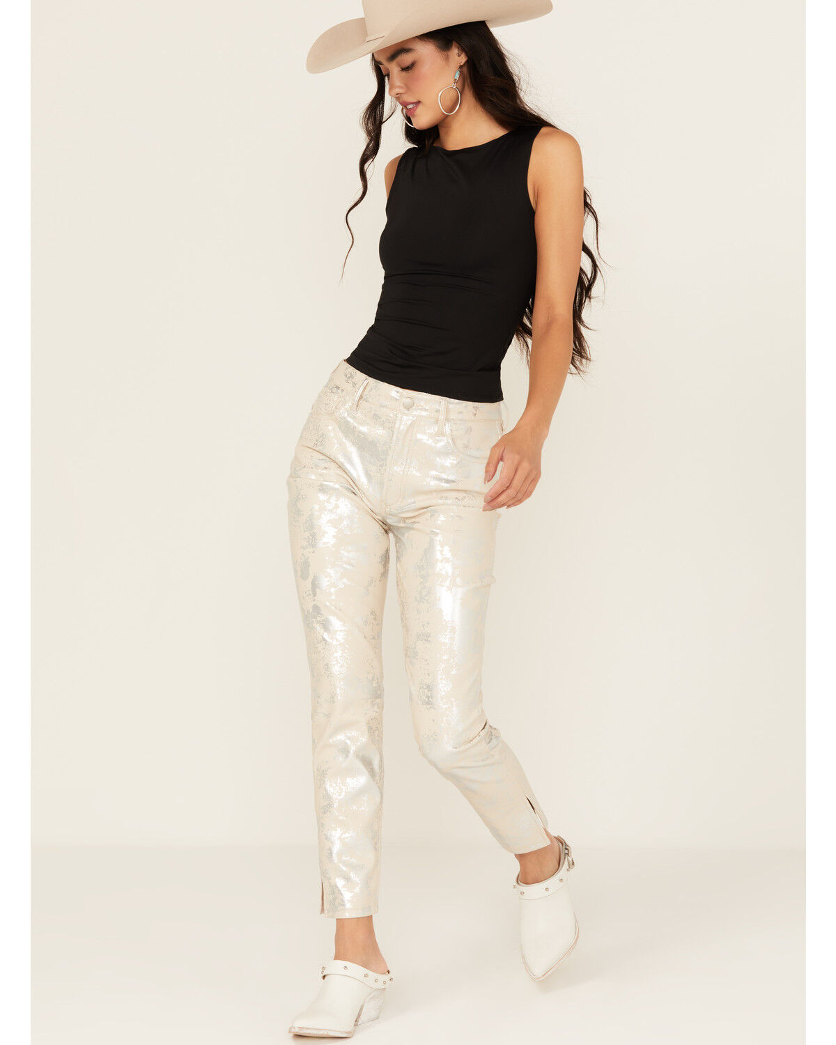 Image #1 - Dear John Women's High Rise Speckled Angora Cropped Pants, Multi, hi-res