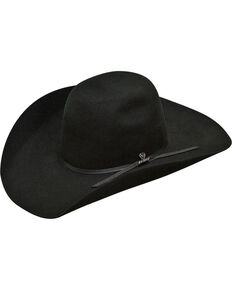 Ariat Men's  2X Wool Hat Punchy Crown Western Hat, Black, hi-res