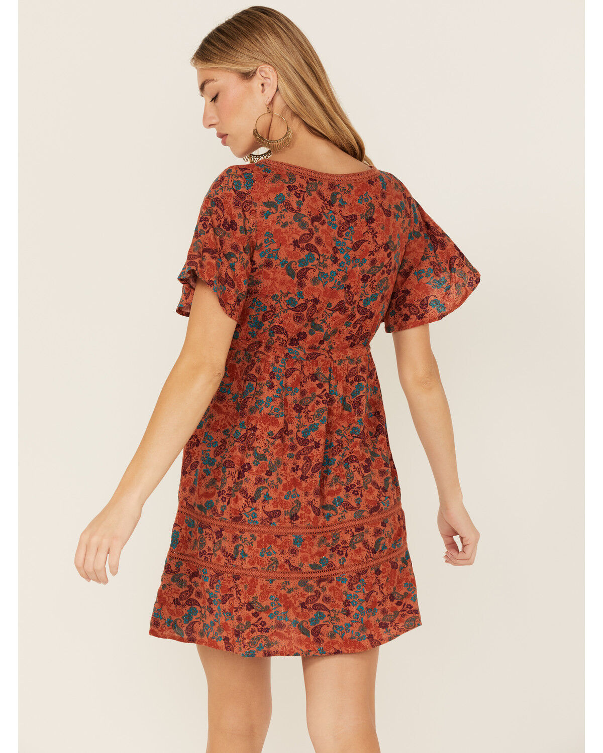 Image #4 - Idyllwind Women's Blossom Court Short Sleeve Mini Dress, Pecan, hi-res