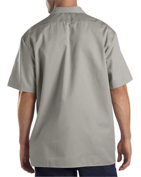 Image #2 - Dickies Men's Short Sleeve Twill Work Shirt - Big & Tall-Folded, Silver, hi-res