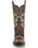 Image #10 - Corral Women's Studded Floral Embroidery Western Boots - Square Toe, Brown, hi-res