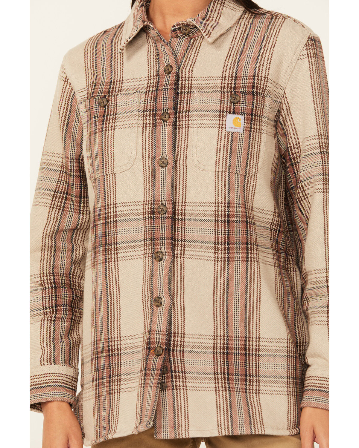 Image #3 - Carhartt Women's Loose Fit Twill Shacket, Rust Copper, hi-res