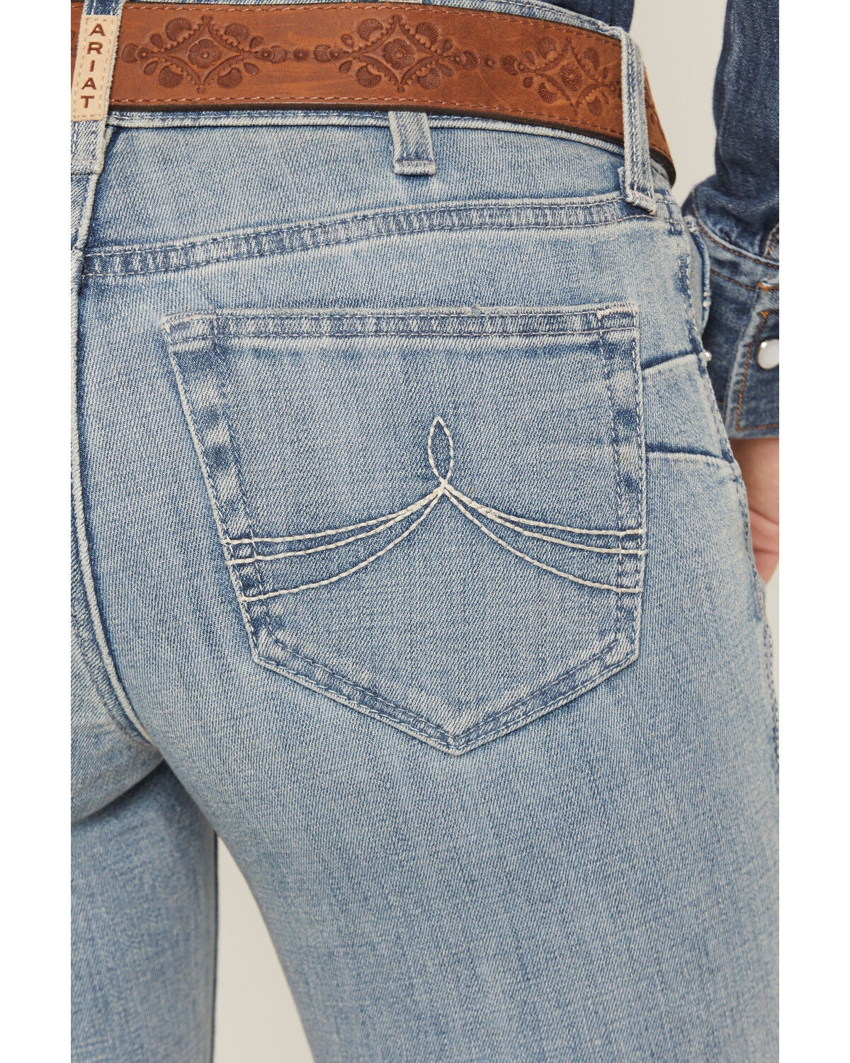 Image #4 - Ariat Women's Nayelli Medium Wash Perfect Rise Bootcut Stretch Denim Jeans, Medium Wash, hi-res