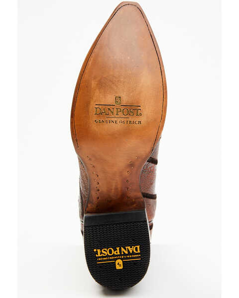 Image #7 - Dan Post Men's Exotic Wrapped Ostrich Leg Western Boots - Snip Toe , Tan, hi-res