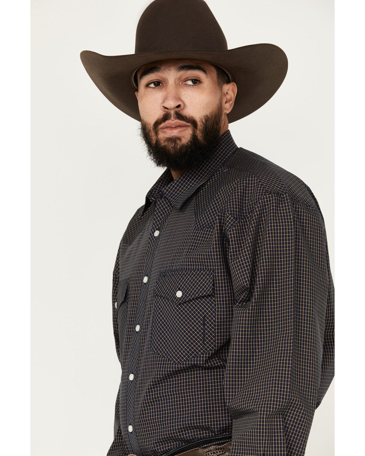 Image #2 - Resistol Men's Colby Long Sleeve Button-Down Western Shirt, Dark Blue, hi-res