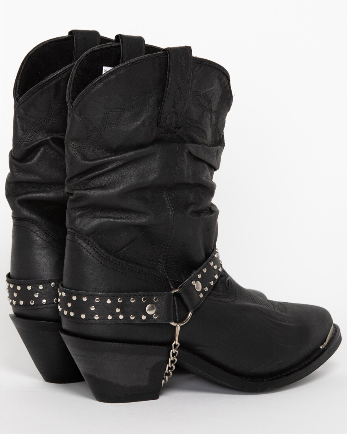 Image #3 - Shyanne Women's Tammye Slouch Harness Fashion Boots - Round Toe, Black, hi-res