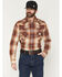 Image #1 - Carhartt Men's FR Montana Plaid Print Long Sleeve Snap Work Shirt, Wine, hi-res