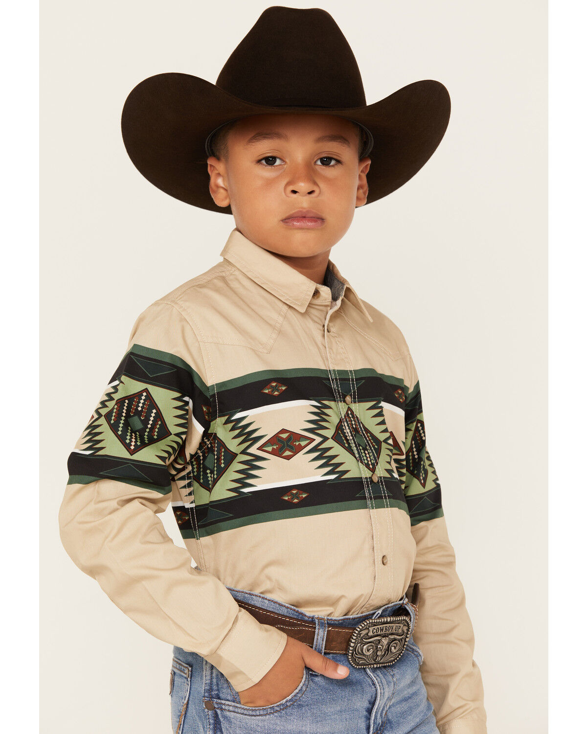 Image #2 - Cody James Boys' Plaid Print Long Sleeve snap Western Shirt, , hi-res