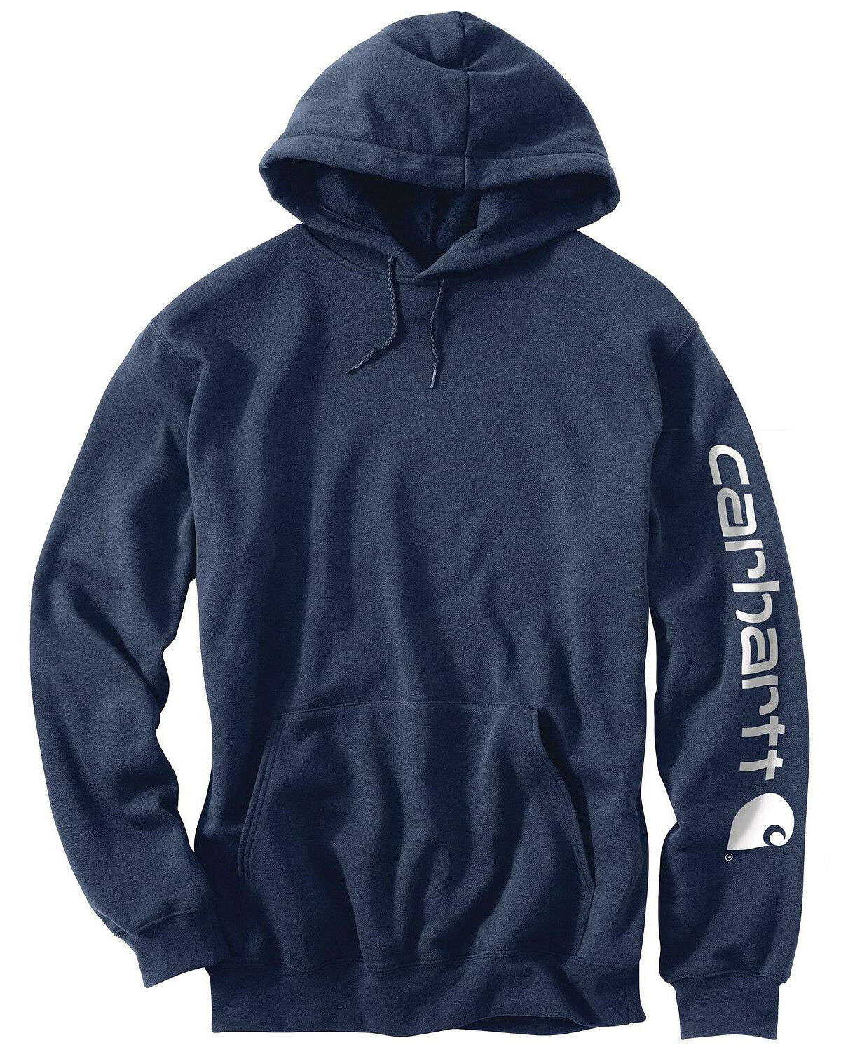 Image #2 - Carhartt Men's Loose Fit Midweight Logo Sleeve Graphic Hooded Sweatshirt - Big & Tall, Navy, hi-res