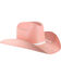 Shyanne Girls' Elastic Fit Straw Cowboy Hat, Pink, hi-res