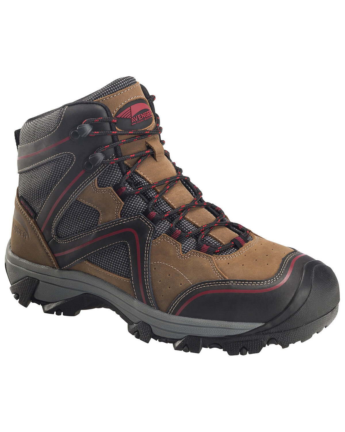 Image #1 - Avenger Men's Crosscut Waterproof Work Boots - Steel Toe, Brown, hi-res