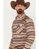 Image #2 - Rough Stock by Panhandle Southwestern Striped Long Sleeve Western Pearl Snap Shirt, Brown, hi-res
