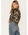 Image #4 - Revel Women's Floral Smocked Waist Top, Black, hi-res