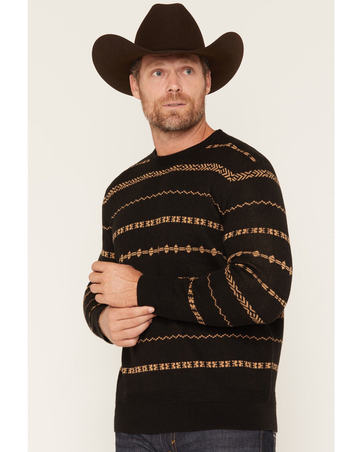 Image #2 - Cody James Men's Rhodes Crew Neck Sweater, Black, hi-res