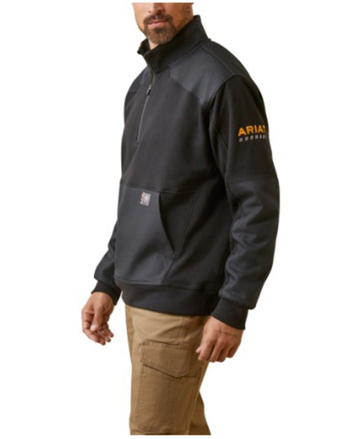 Image #1 - Ariat Men's Rebar Workman 1/4 Zip Up Work Sweatshirt, Black, hi-res