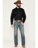 Image #1 - Rock & Roll Denim Men's Double Barrel Medium Wash Relaxed Bootcut Reflex Stretch Denim Jeans, Medium Wash, hi-res