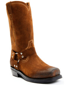 Cody James Men's Roughout Moto Boots - Square Toe, Brown, hi-res