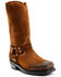 Image #1 - Brothers and Sons Men's Pull-On Roughout Motorcycle Boots - Square Toe, Brown, hi-res