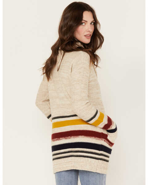 Image #4 - Pendleton Women's Striped Knit Cardigan Sweater, Ivory, hi-res