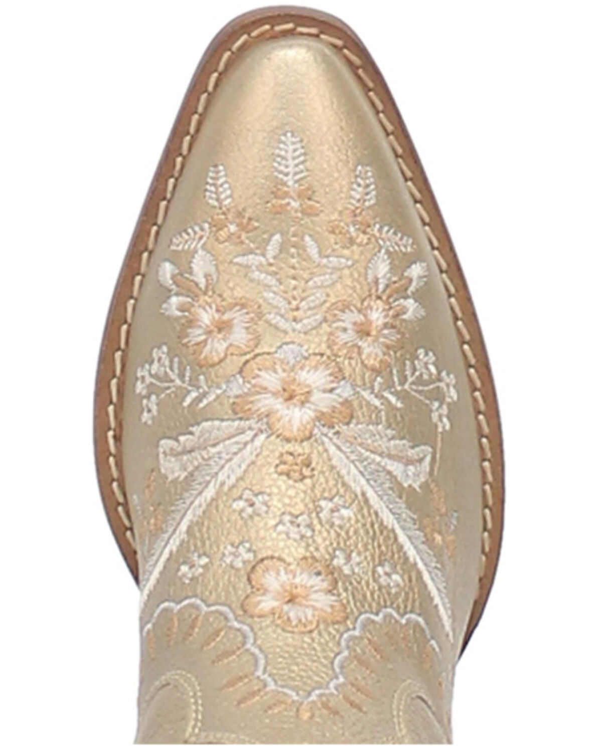 Image #6 - Dingo Women's Primrose Embroidered Floral Western Booties - Snip Toe, Gold, hi-res