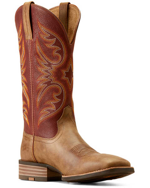 Ariat Men's Ricochet Western Boots - Broad Square Toe , Brown, hi-res