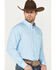 Image #2 - Cinch Men's ARENAFLEX Geo Print Long Sleeve Button-Down Western Shirt, Light Blue, hi-res