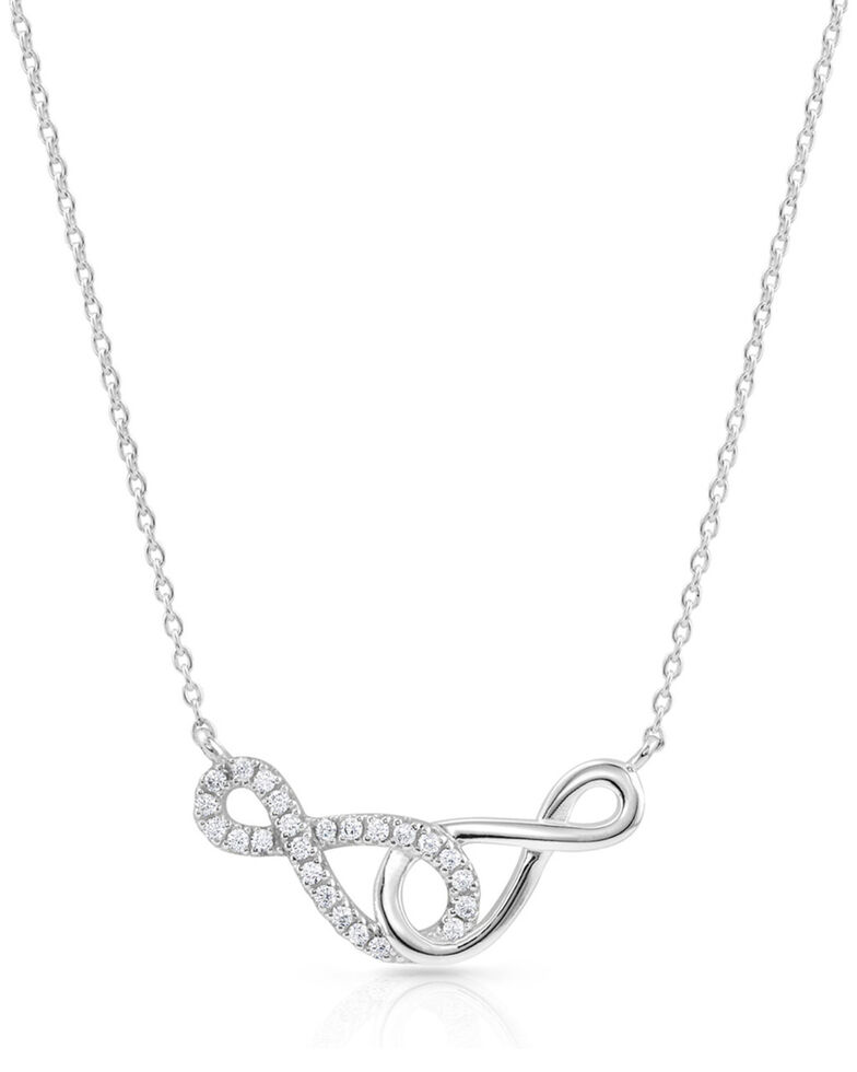 Montana Silversmiths Women's Infinity Times Infinity Necklace, Silver, hi-res