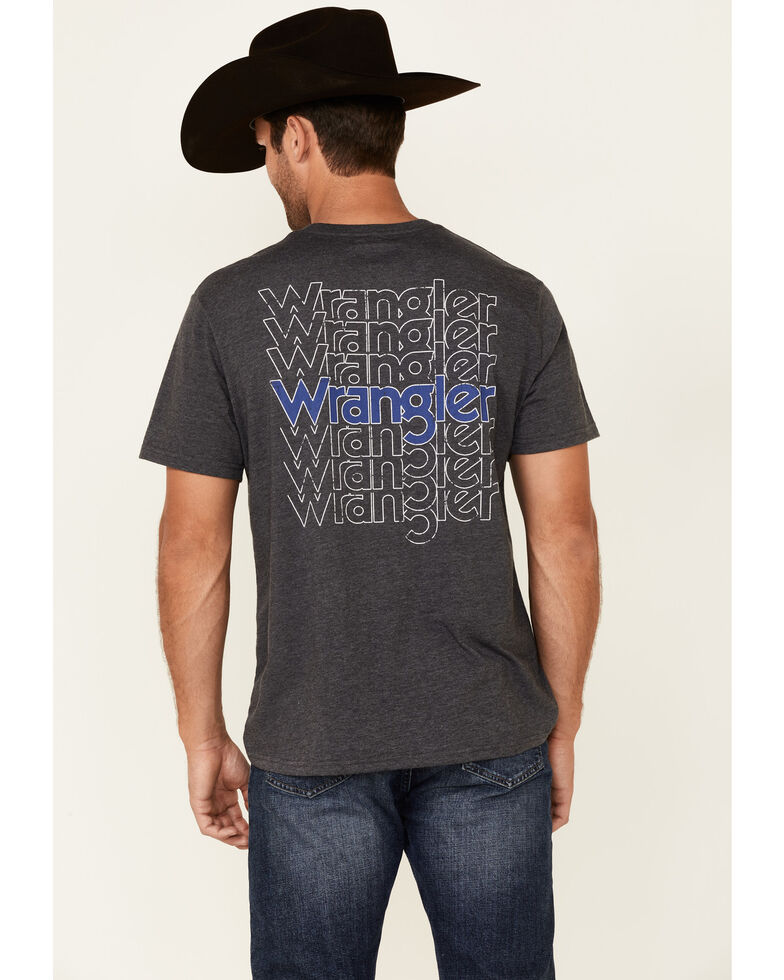 Wrangler Men's Black Logo Ascending Short Sleeve T-Shirt , Black, hi-res