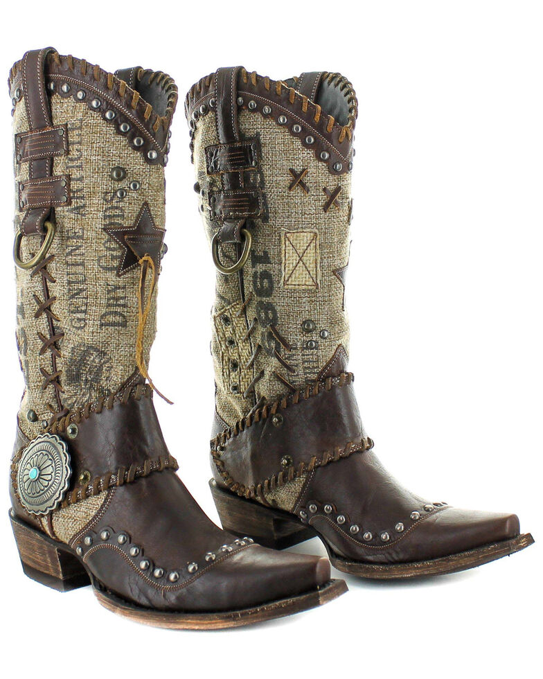 Double D Ranch by Old Gringo Women's Mercantile Makeshifter Western Boots - Snip Toe, Chocolate, hi-res