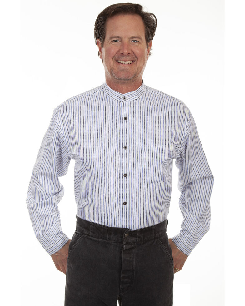 Rangewear by Scully Men's Stripe Long Sleeve Shirt, Blue, hi-res