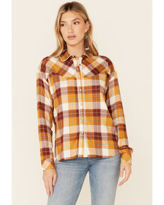 Idyllwind Women's Plaid To Meet You Western Top , Yellow, hi-res