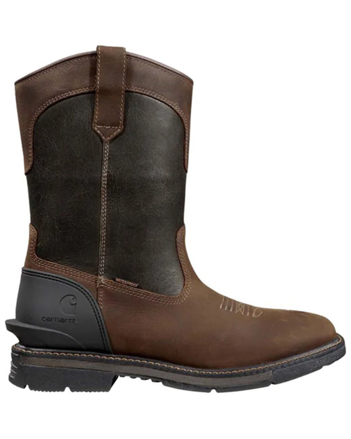 Image #2 - Carhartt Men's Montana Waterproof Wellington Work Boots - Steel Toe, Green/brown, hi-res